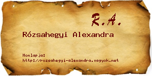 Rózsahegyi Alexandra névjegykártya